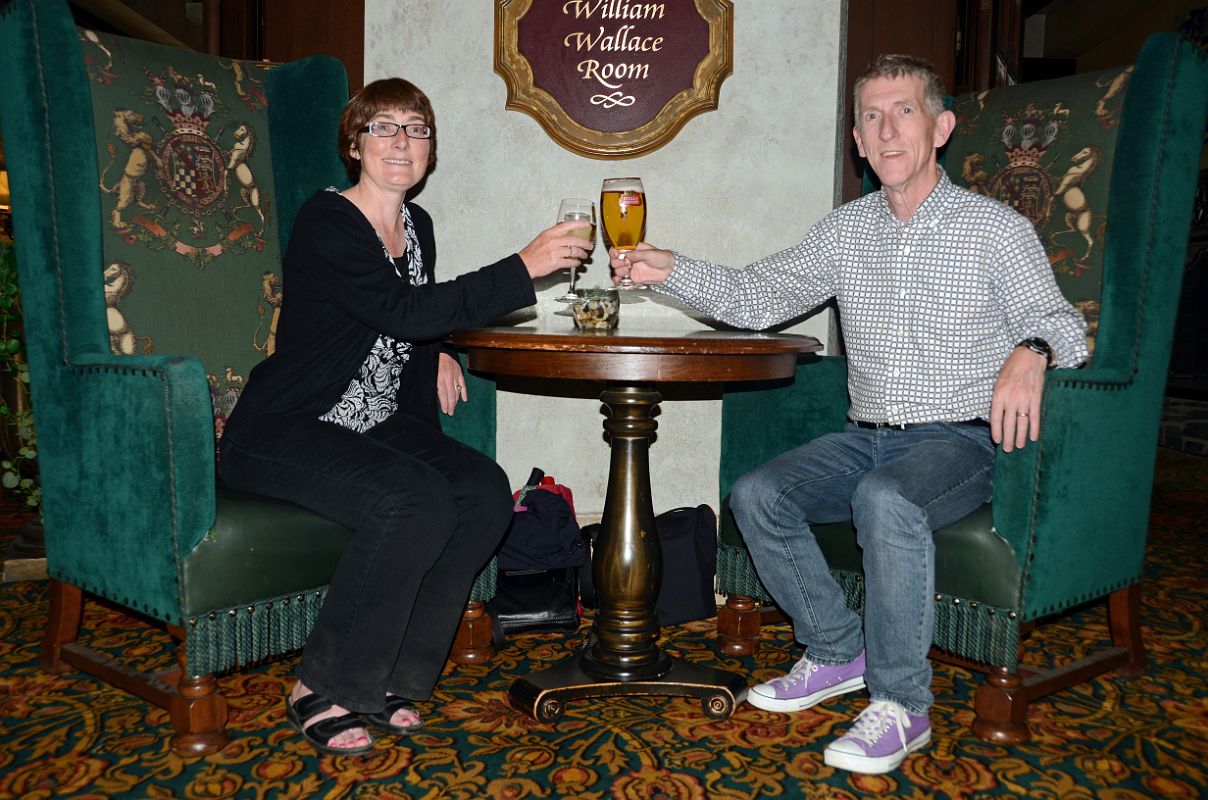 24 Charlotte Ryan and Jerome Ryan Enjoying A Drink At The Banff Springs Hotel William Wallace Room In The Rundle Bar